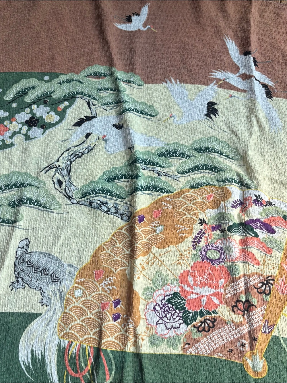 Japanese Style Square Multicolor Scarf - Picture 4 of 5
